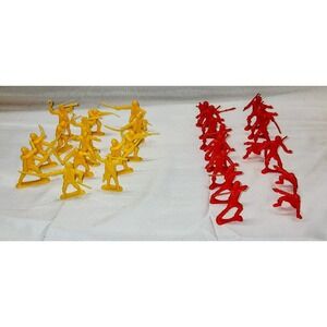 🔥 Lot Of Vintage Imperial Plastic Red Ninjas And Yellow Pirates Play Figures 🔥